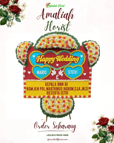 Karangan Papan Bunga Pernikahan di Caruban Madiun